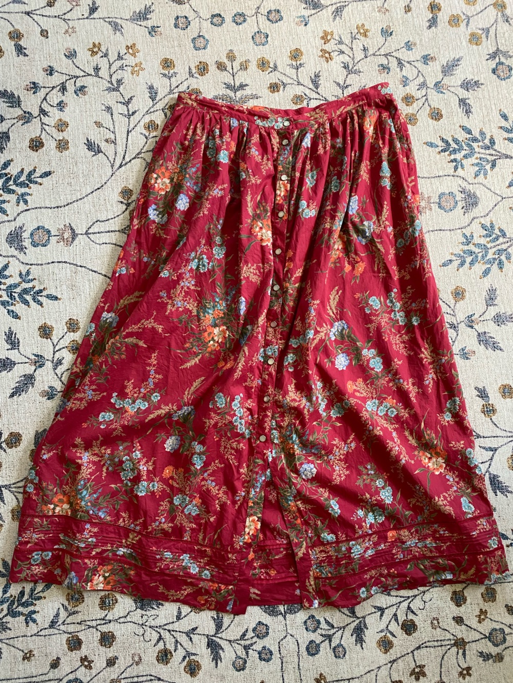 Vintage Ralph Lauren Floral Button-Front Skirt